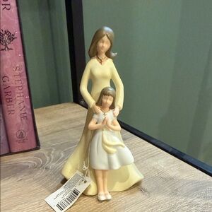 Decorative Mother and Daughter Figurine - Cream and Brown
